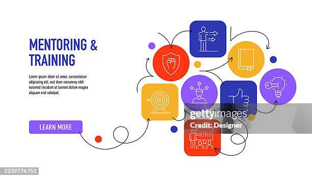 mentoring and coaching related vector illustration. training, mentor, employee, support, education, guidance, knowledge - instructor stock illustrations