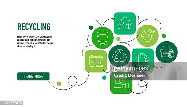 recycling related vector illustration. garbage, compost, zero waste, paper, plastic, electronic waste, ecology - reusable stock illustrations