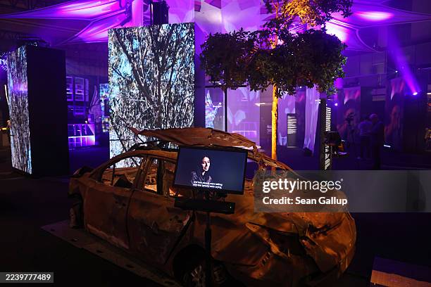 Video shows a testimony by a survivor of the Nova Music Festival massacre at the Nova Music Festival Exhibition on the second anniversary of the...
