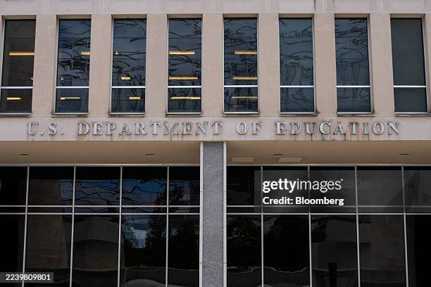 The Department of Education headquarters in Washington, DC, US, on Friday, Oct. 10, 2025. There was no sign of progress as government workers and...