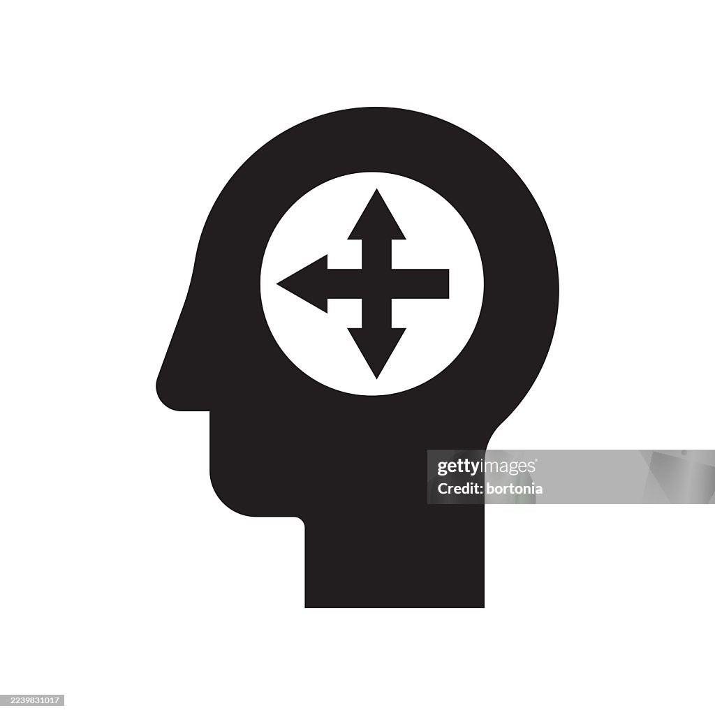 Intersection Direction Arrow Head Glyphs Black Icon