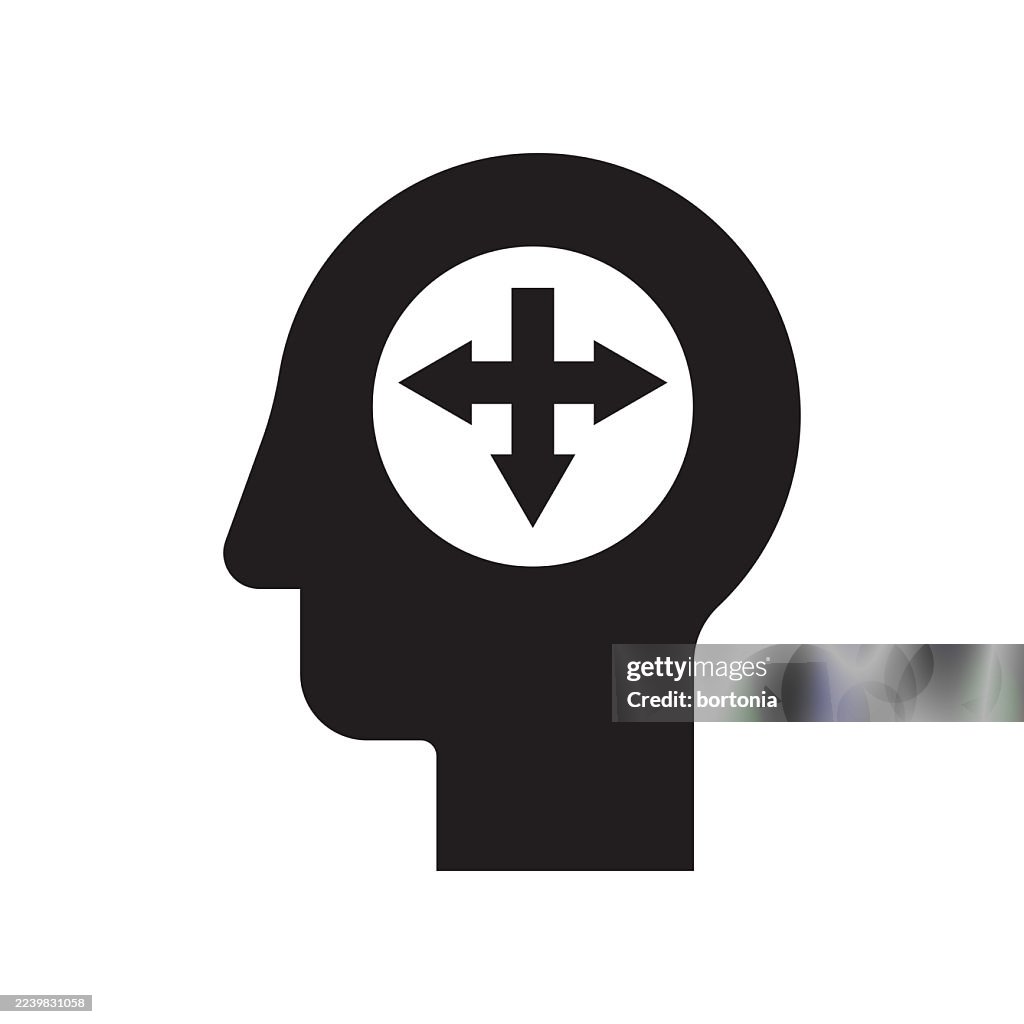 Intersection Direction Arrow Head Glyphs Black Icon