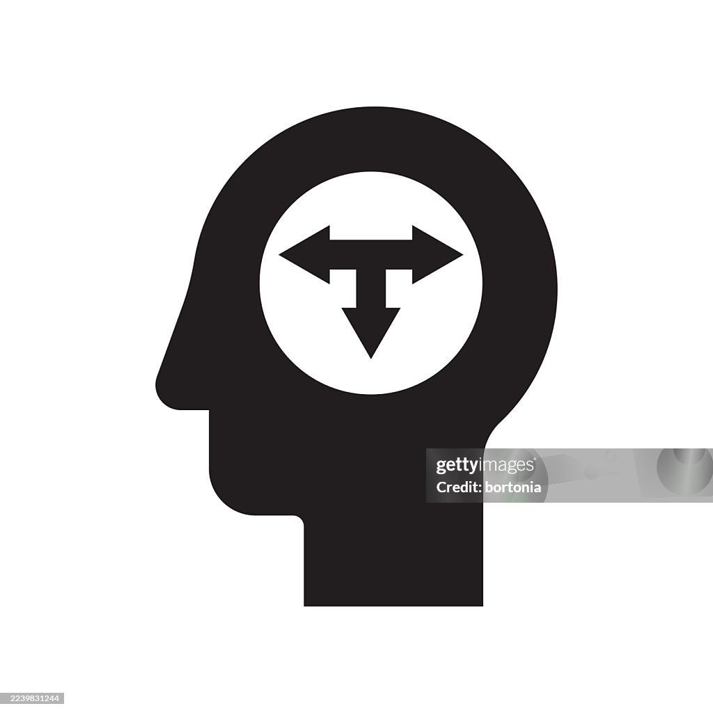 T Intersection Direction Arrow Head Glyphs Black Icon