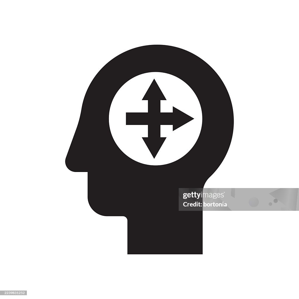 Intersection Direction Arrow Head Glyphs Black Icon