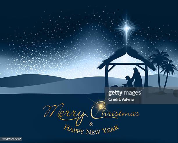 illustrazioni stock, clip art, cartoni animati e icone di tendenza di santo di notte - natività