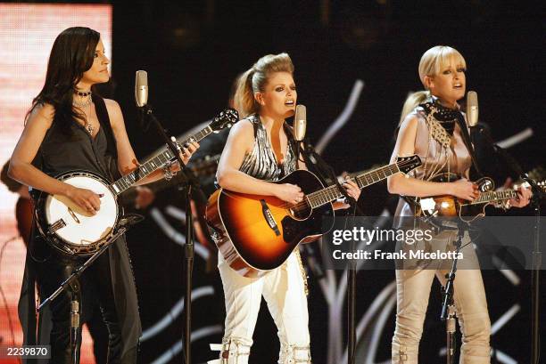 The Dixie Chicks perform at the 45th Annual Grammy Awards at Madison Square Garden on February 23, 2003 in New York City.