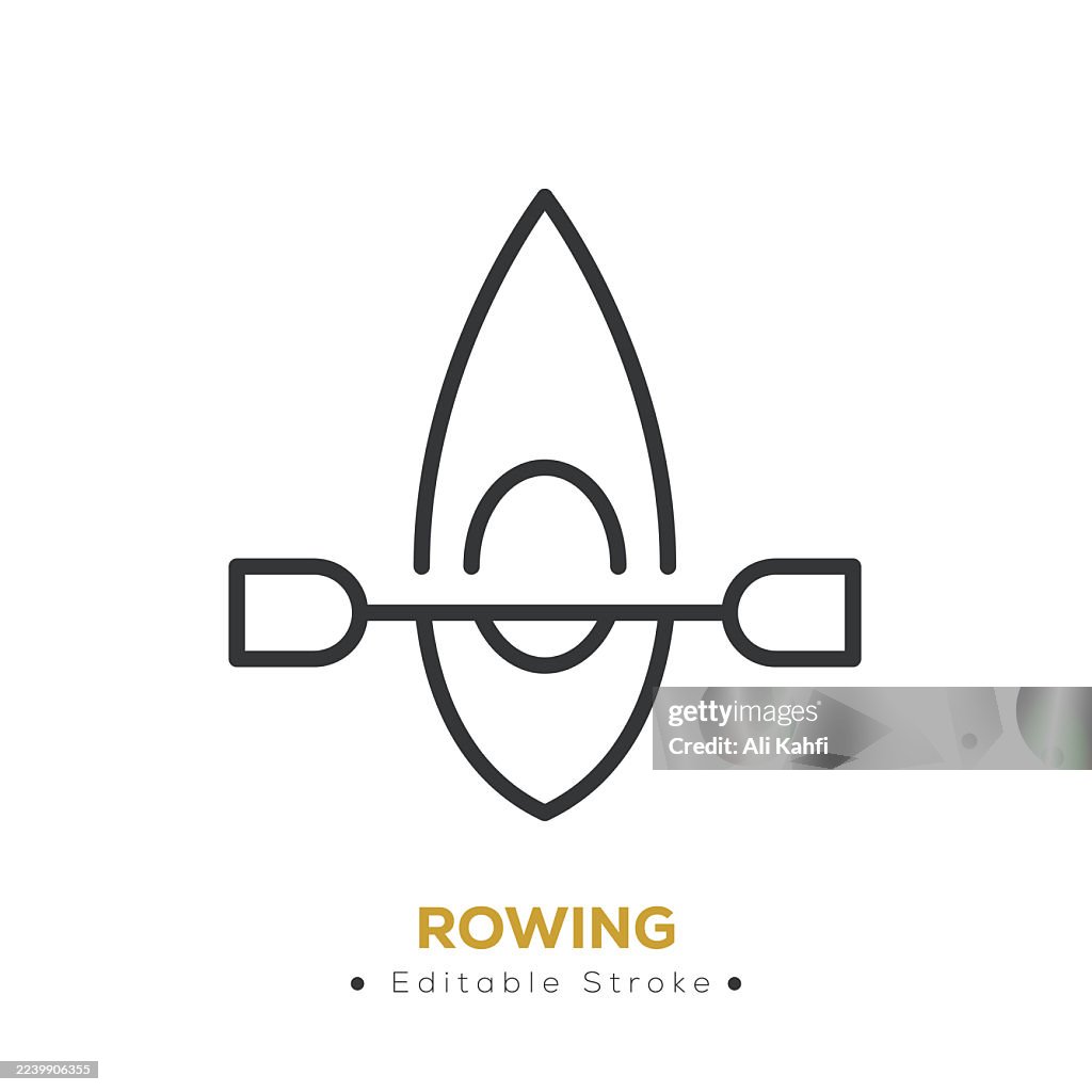 Rowing line icon. Thin line icon that can be applied anywhere, simple, pixel perfect and modern style