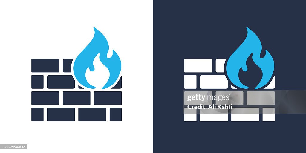 Firewall glyph solid icon. Solid icon that can be applied anywhere, simple, pixel perfect and modern style.