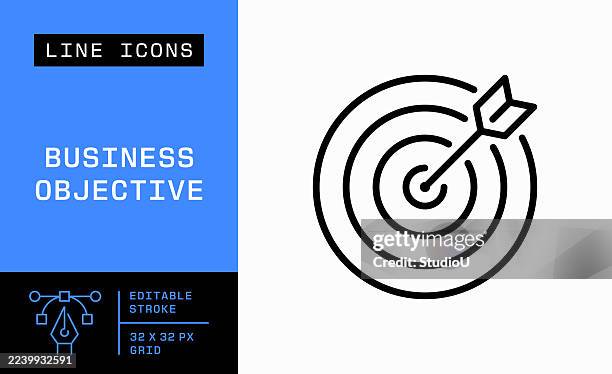business objective single line icon - opportunistic-icon stock illustrations