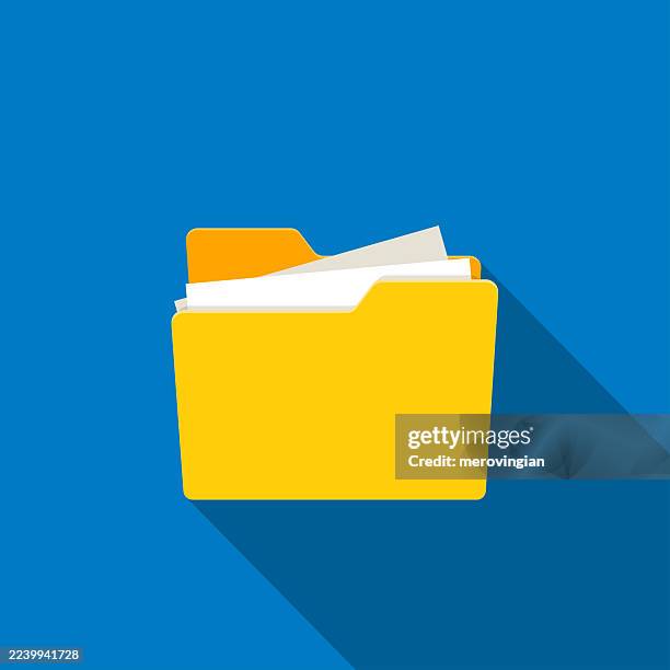 stockillustraties, clipart, cartoons en iconen met yellow folder icon. organization, filing and document management for office use systems - folder