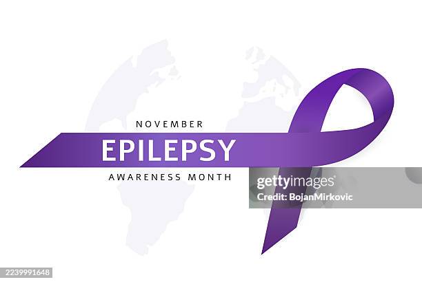 ilustraciones, imágenes clip art, dibujos animados e iconos de stock de tarjeta del mes de concientización sobre la epilepsia, antecedentes, noviembre. vector - epilepsia