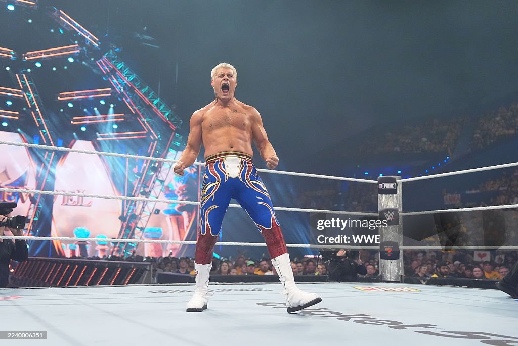 Codey Rodes Crown Cody Rhodes in ring during Crown Jewel at RAC Arena on October 11 ...