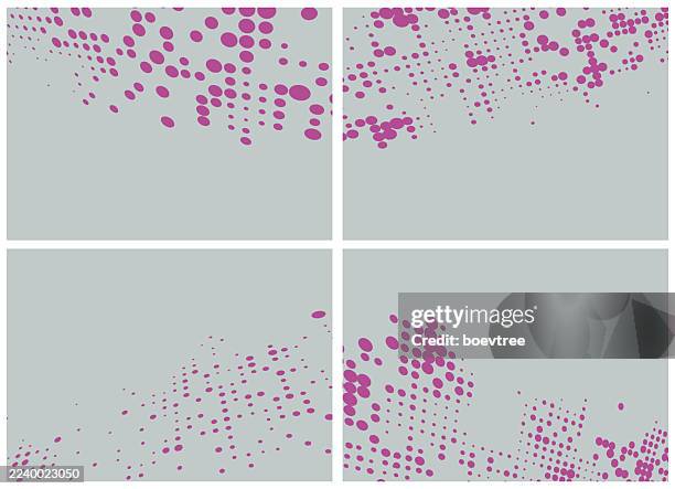 abstract colors fluidity half tone polka dot texture backgrounds design element collection - multiple perspectives stock illustrations