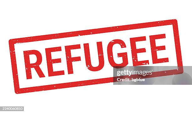 refugee - red rubber stamp on white background - immigration detention center stock illustrations