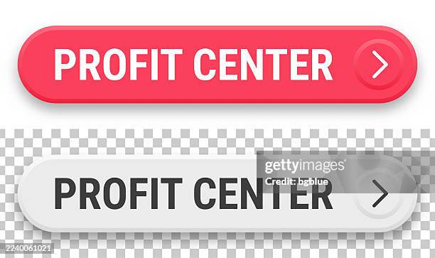 profit center - 3d click web buttons on blank background - building cross section stock illustrations