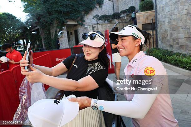 Jeeno Thitikul of Thailand poses for a photograph during the first round of the Buick LPGA Shanghai 2025 at Shanghai Qizhong Garden Golf Club on...