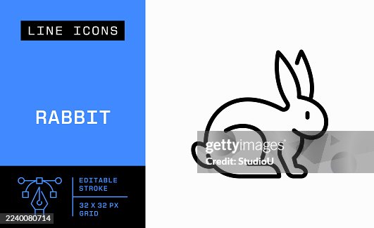 Rabbit Single Line Icon Rabbit Single Line Icon