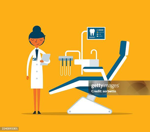 female dentist - root canal stock illustrations