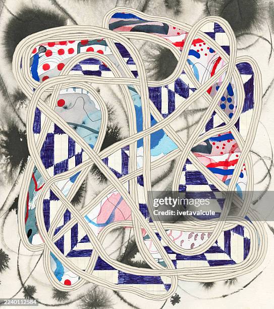 abstract shapes and patterns. collage - weird art stock illustrations