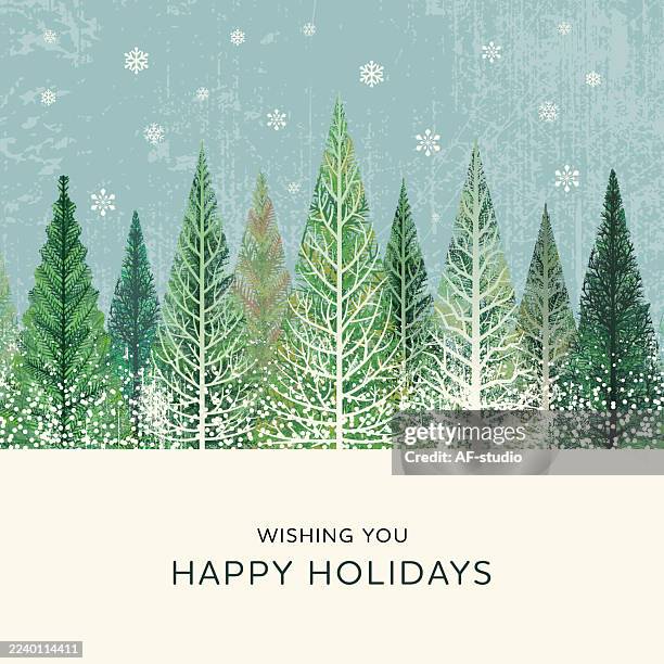 vintage grunge christmas card - pinaceae stock illustrations