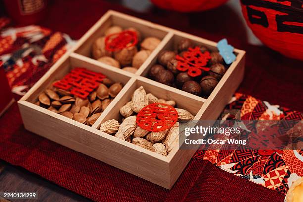 traditional chinese table setting and decoration for wedding reception and ceremony - wedding gift table stock pictures, royalty-free photos & images