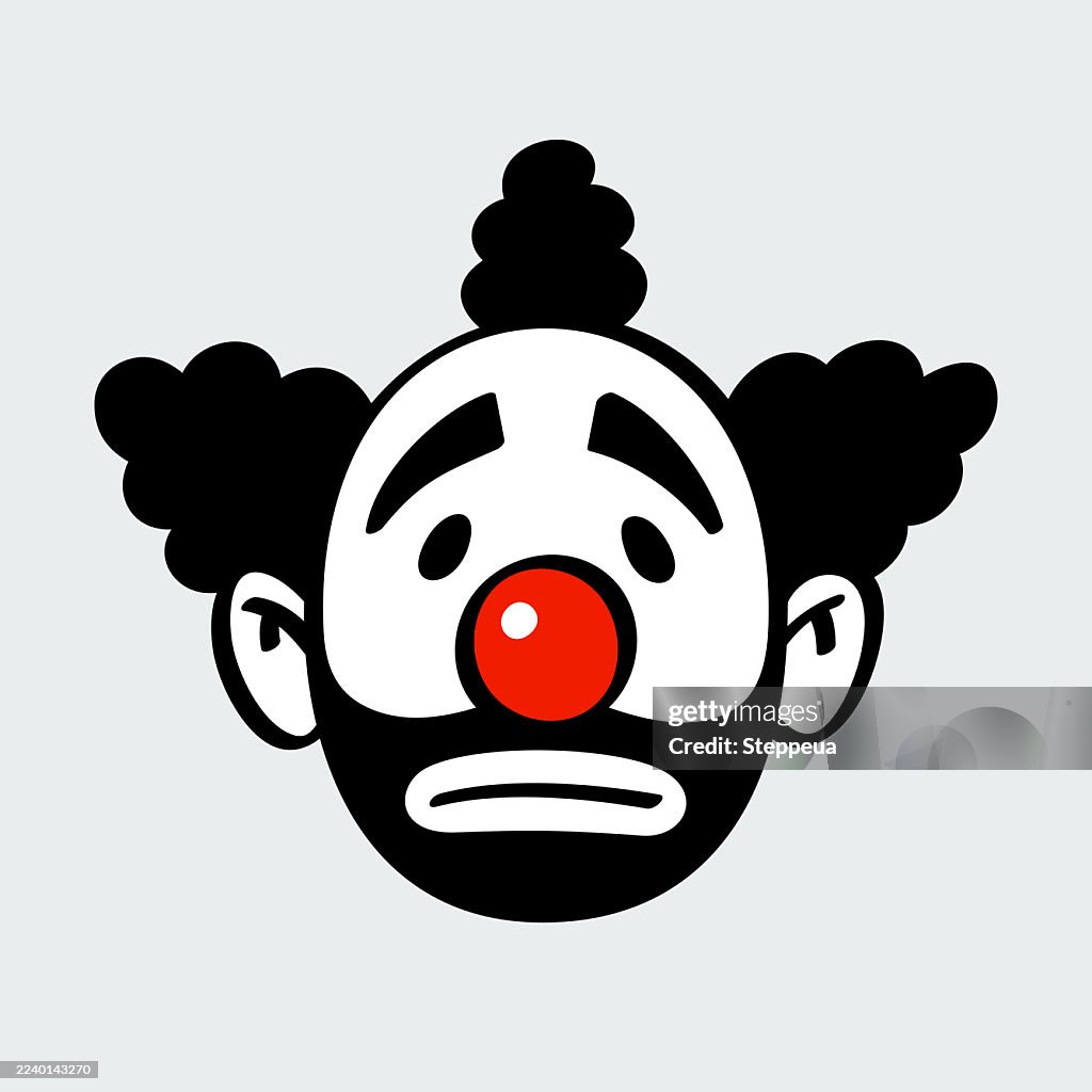 Sad clown face vector illustration