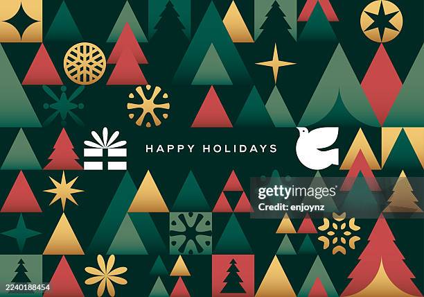 nahtloses weihnachtsmuster-tapetendesign - weihnachtsmarkt stock-grafiken, -clipart, -cartoons und -symbole