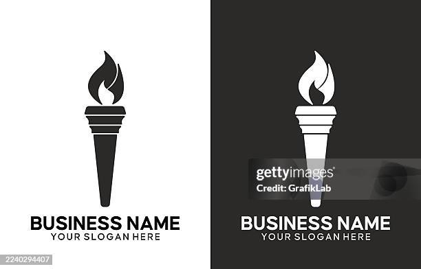 stockillustraties, clipart, cartoons en iconen met torch logo design - fakkel