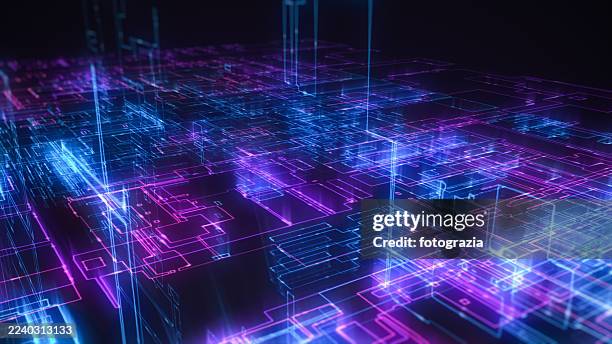 futuristic digital circuit grid background - server cpu stock pictures, royalty-free photos & images