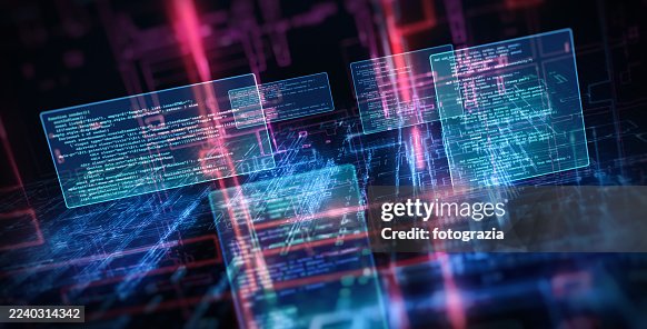Futuristic Programming Interface With Digital Code Futuristic Programming Interface With Digital Code