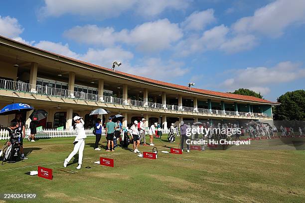 General view of the practice area during the third round of the Buick LPGA Shanghai 2025 at Shanghai Qizhong Garden Golf Club on October 11, 2025 in...