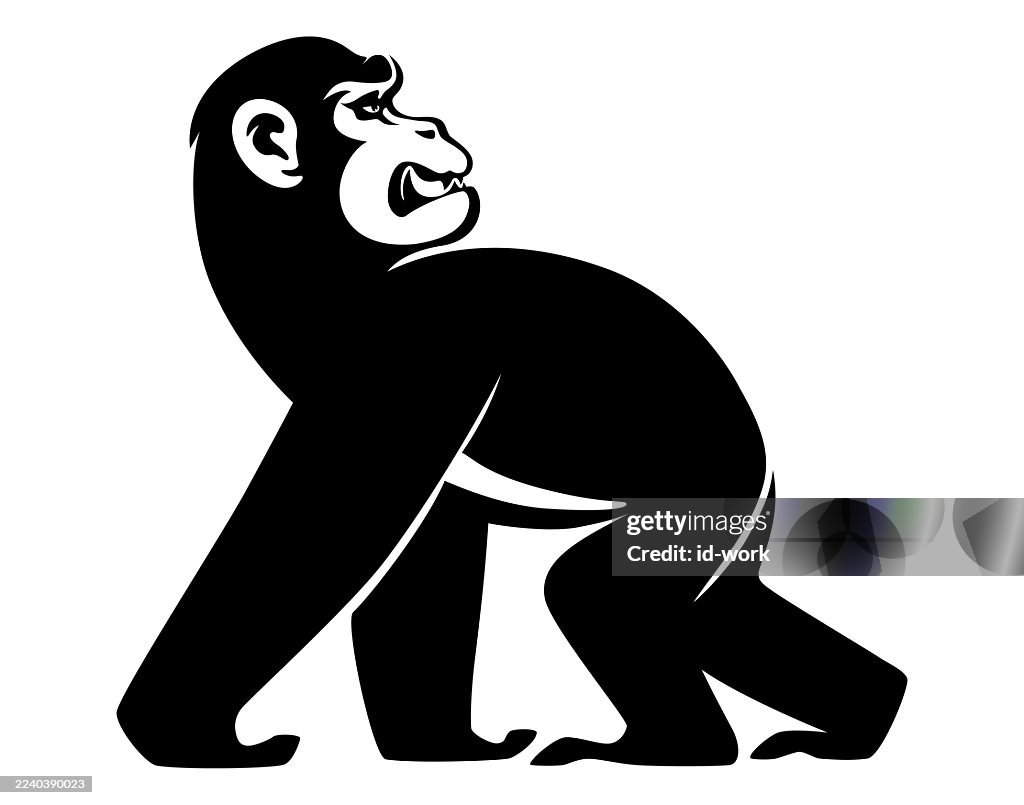 Chimpanzee walking symbol