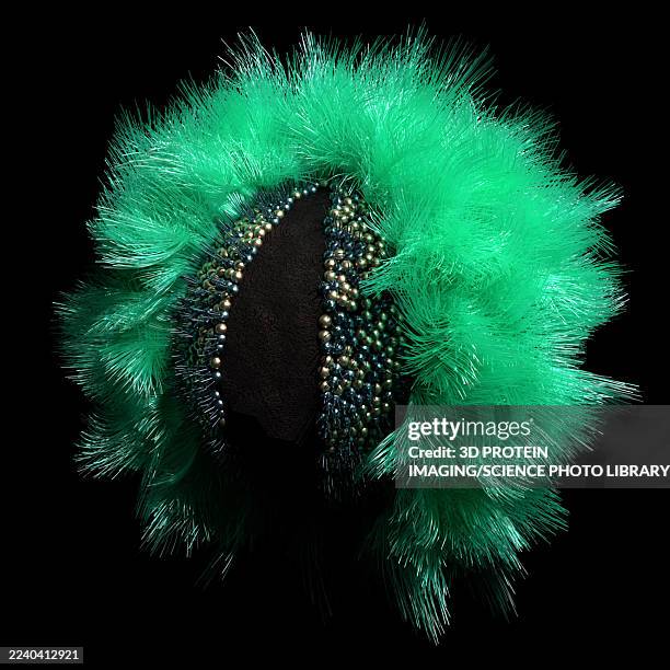 protein-coated nanoparticles, illustration - nanomedizin stock-grafiken, -clipart, -cartoons und -symbole