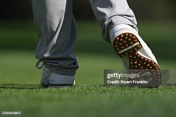 The golf shoes of Joost Luiten of The Netherlands on day three of the Open de España presented by Madrid 2025 at Club de Campo Villa de Madrid on...