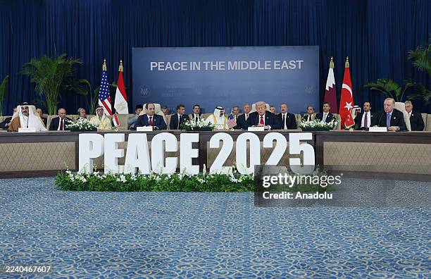 Turkish President Recep Tayyip Erdogan and US President Donald Trump , Egyptian President Abdel Fattah el-Sisi and Emir of Qatar Sheikh Tamim bin...