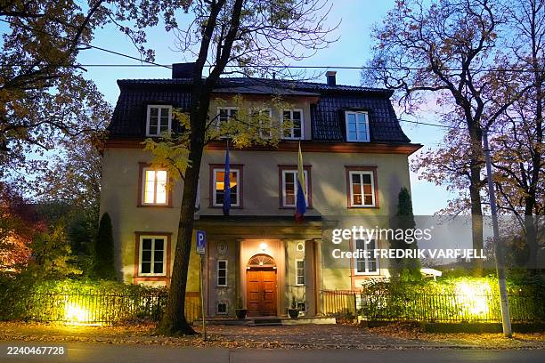 This photo taken on October 13, 2025 shows Venezuela's Embassy in Oslo after it was closed without further explanation. Norway's foreign ministry on...