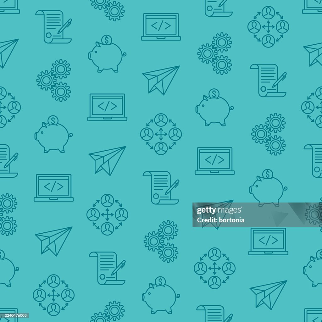 Startup Seamless Editable Stroke Icon Pattern