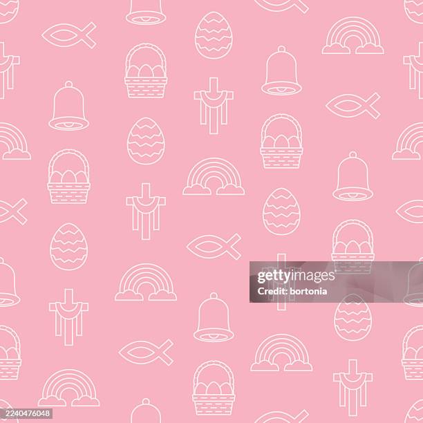 easter seamless editable stroke icon pattern - communion background stock illustrations