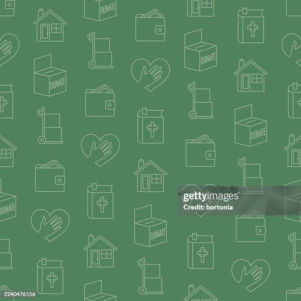 charity seamless editable stroke icon pattern - homeless shelter stock illustrations