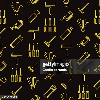 Construction and DIY Seamless Editable Stroke Icon Pattern Construction and DIY Seamless Editable Stroke Icon Pattern