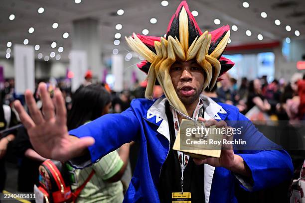 Cosplayer poses as Yu-Gi-Oh during New York Comic Con 2025 at The Jacob K. Javits Convention Center on October 11, 2025 in New York City.