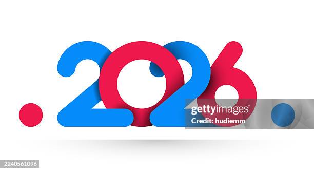 vector year of 2026 isolated on white background - unknown number stock illustrations