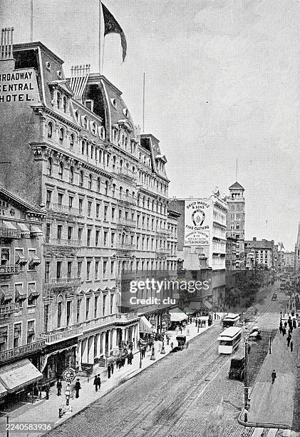 new york city, manhattan, broadway, bond street to 10th street - bond street london stock illustrations