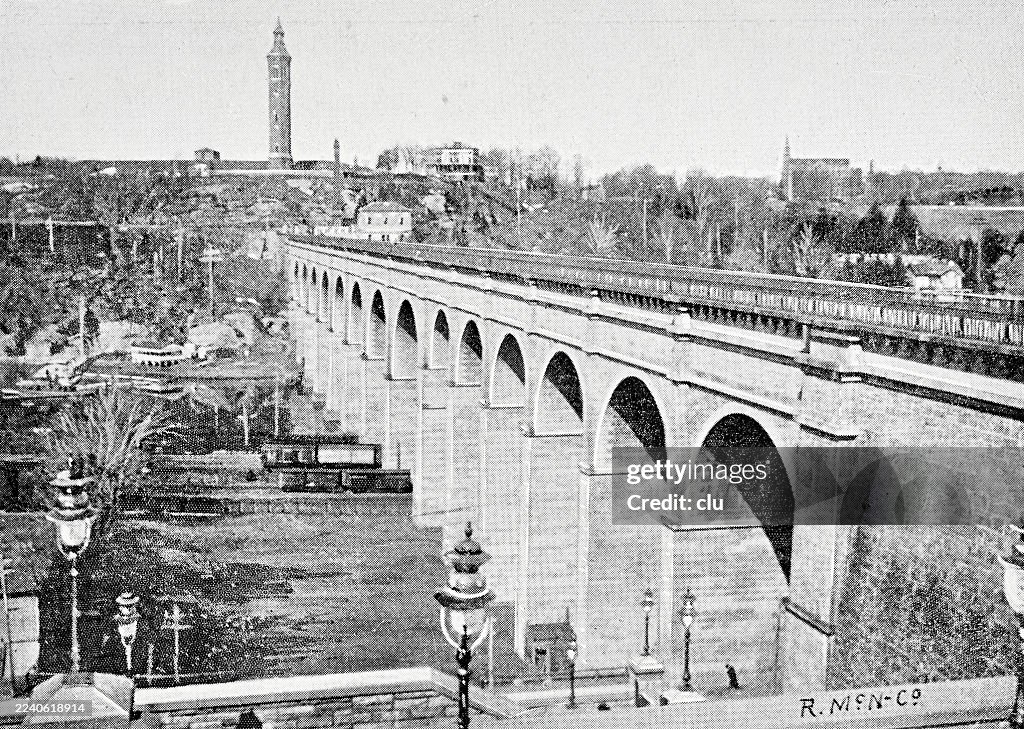 New York City, High bridge, across Harlem River at one Hundred and Seventy-fifth Street and Tenth Avenue