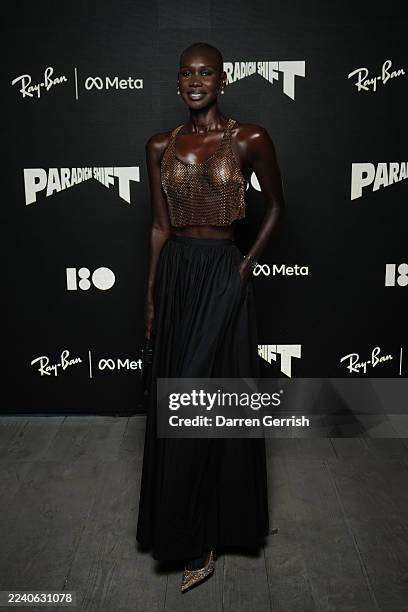 Adot Gak attends the Paradigm Shift opening dinner, hosted by Jefferson Hack, 180 Studios and Ray-Ban Meta on October 12, 2025 in London, England.