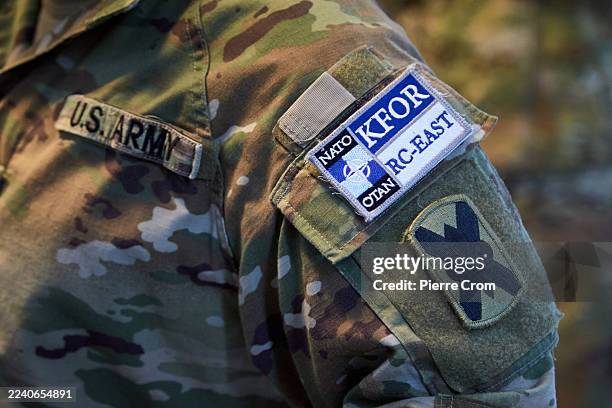 Military medical personnel conduct training exercises at the medical facility in Camp Bondsteel, operated by U.S. Troops on October 14, 2025 in...