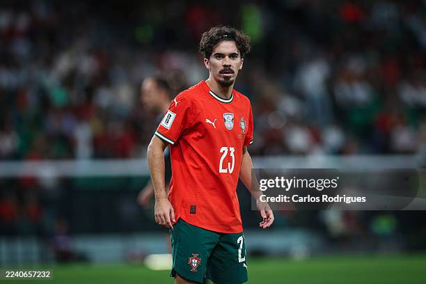 Vitinha of Portugal looks on during the FIFA World Cup 2026 qualifier match between Portugal and Hungary at Estadio Jose Alvalade on October 14, 2025...