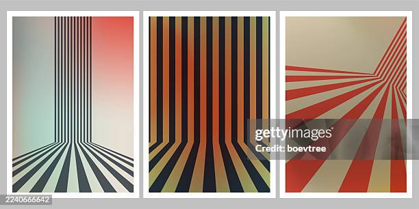 trendige farben 3d perspektive streifen zebra textur vorlage broschüre abstrakte hintergründe sammlung - stereoskopische photographie stock-grafiken, -clipart, -cartoons und -symbole