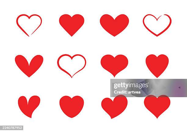 illustrazioni stock, clip art, cartoni animati e icone di tendenza di cuori forme icone - cuore
