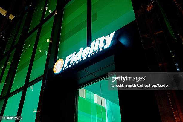 Night view of Fidelity investment office in San Francisco, California, October 7, 2025.